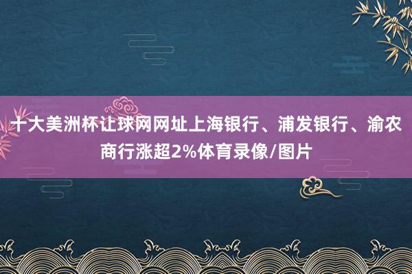 十大美洲杯让球网网址上海银行、浦发银行、渝农商行涨超2%体育录像/图片