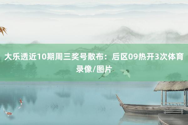 大乐透近10期周三奖号散布：后区09热开3次体育录像/图片