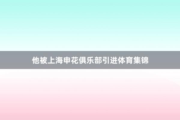 他被上海申花俱乐部引进体育集锦