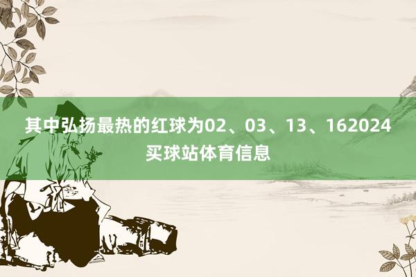 其中弘扬最热的红球为02、03、13、162024买球站体育信息